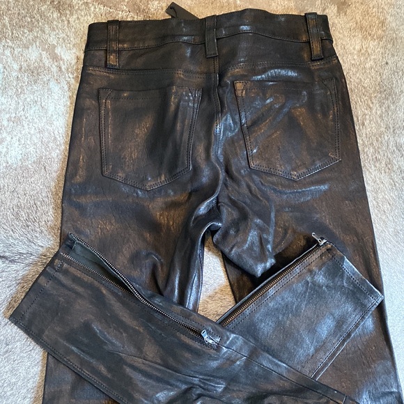 J-Brand real leather black pants brand new with tag never worn size 24 - Picture 6 of 7